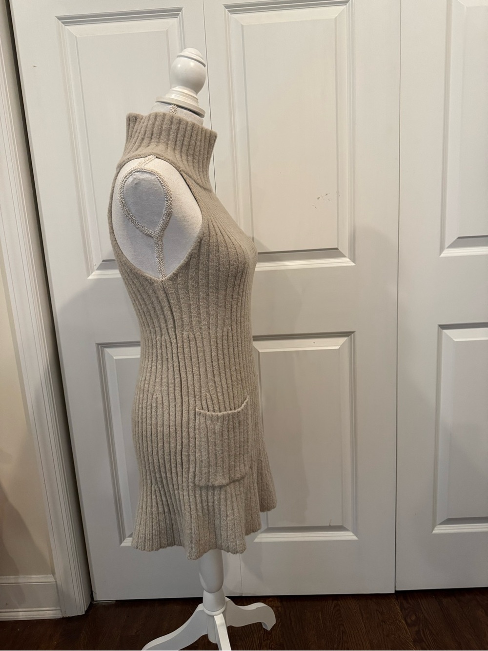 Free People Claude Turtleneck Sweater Dress XS Oatmeal Taupe - Picture 6 of 13